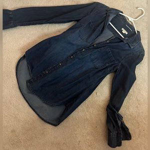 blue denim button down